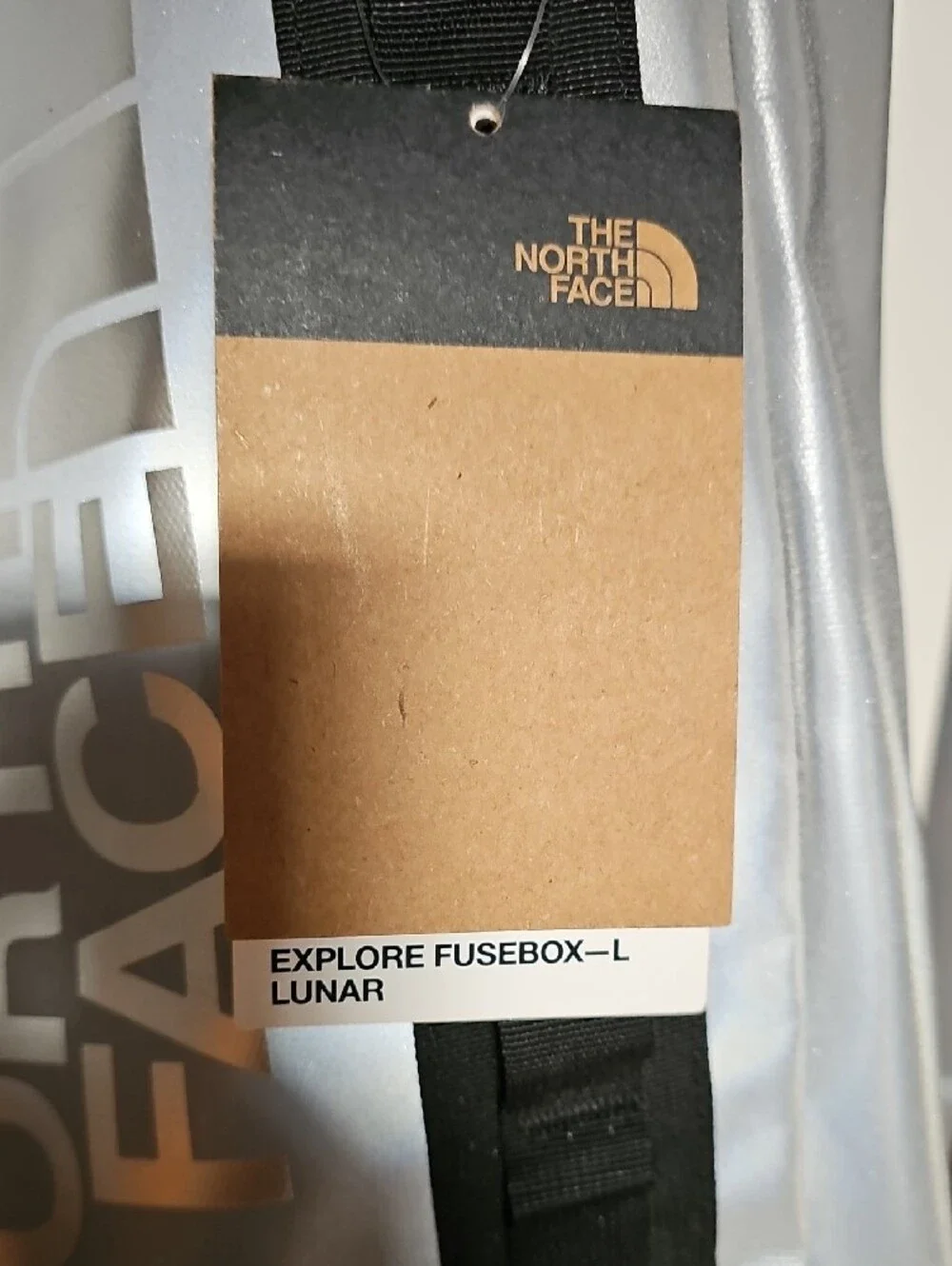 The North Face Fusebox Backpack in Silver with Black Accents